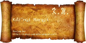 Kányi Margit névjegykártya